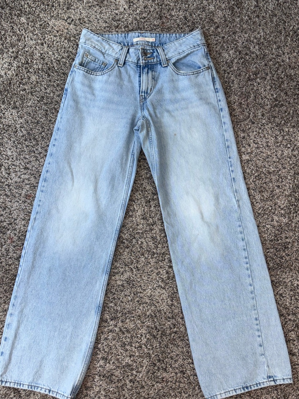 Levi's light blue denim jeans with button-fly detail